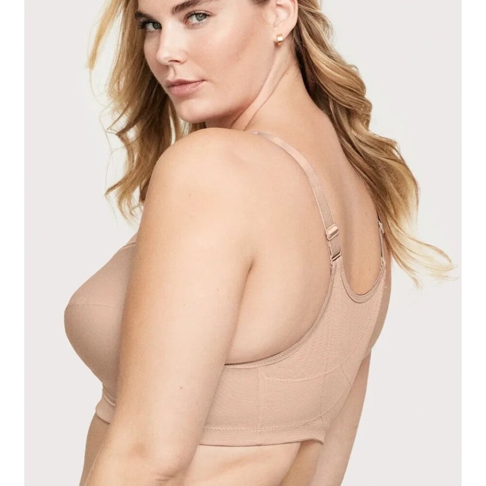 Glamorise 36H USA (36G UK) MagicLift Front Closure Posture Back Bra 1265 Cafe - Picture 6 of 14